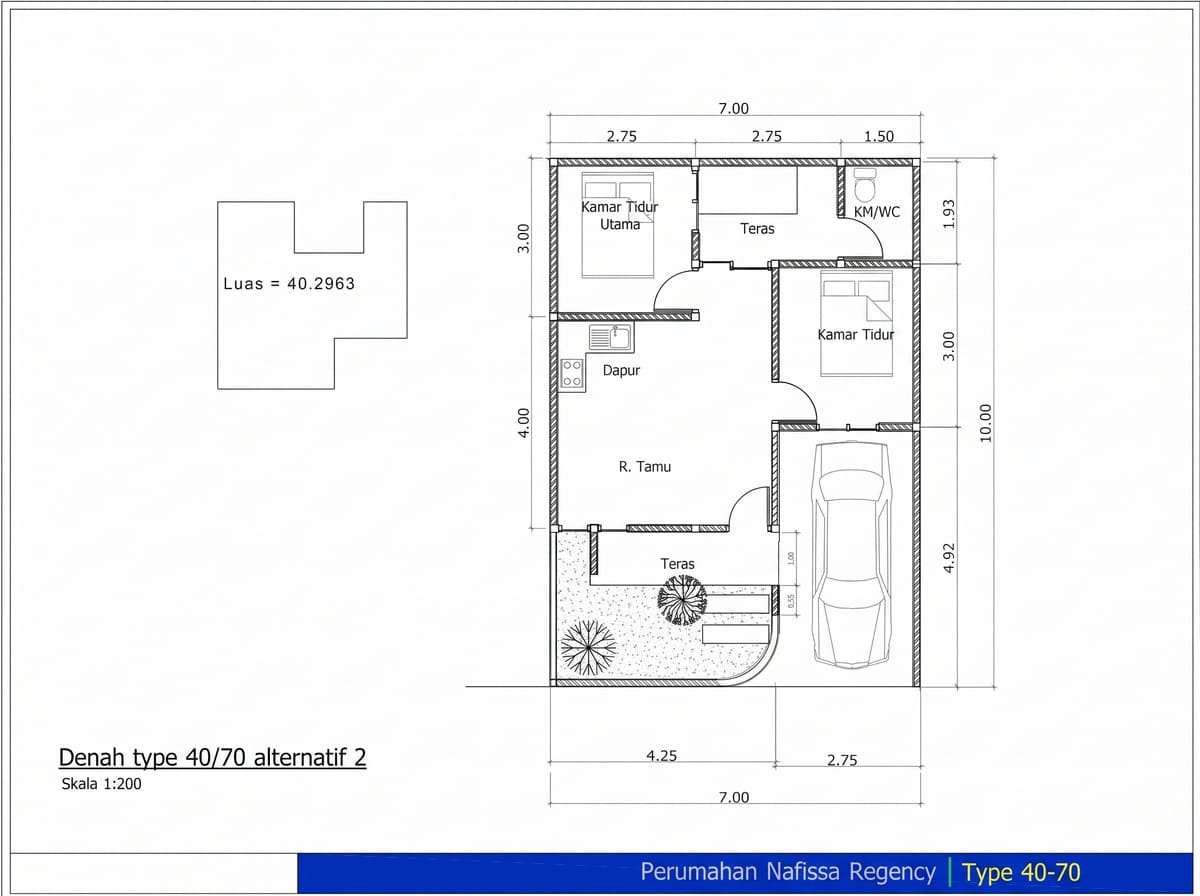 Denah Rumah Type 40/70