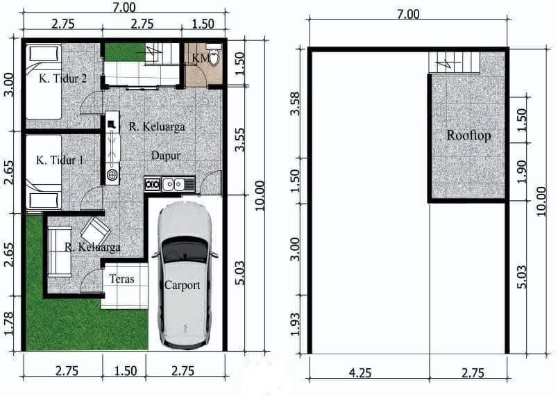 Denah Rumah Type 55/85